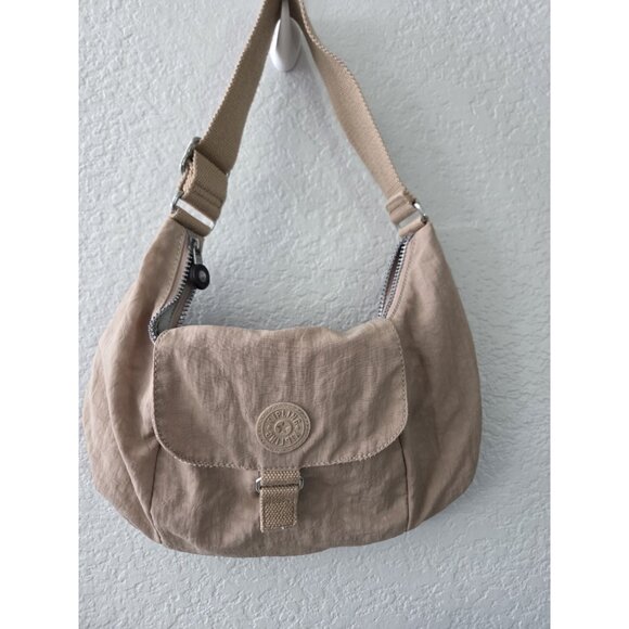 Kipling Beige Hobo Shoulder Bag Missing Monkey. Lightweight. Washed Ready To Go - Picture 5 of 5